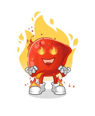 liver on fire mascot. cartoon vector