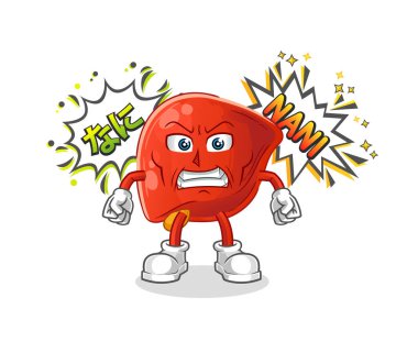 liver anime angry vector. cartoon character