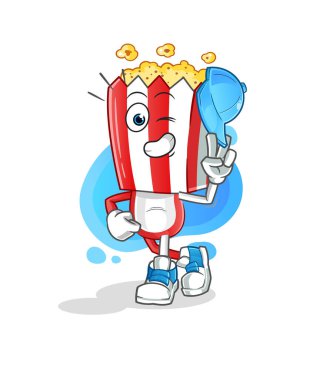 popcorn head cartoon young boy character cartoon