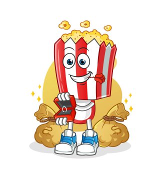 popcorn head cartoon propose with ring. cartoon mascot vector