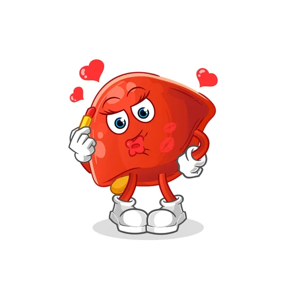 Liver Make Mascot Cartoon Vector — Stockvektor