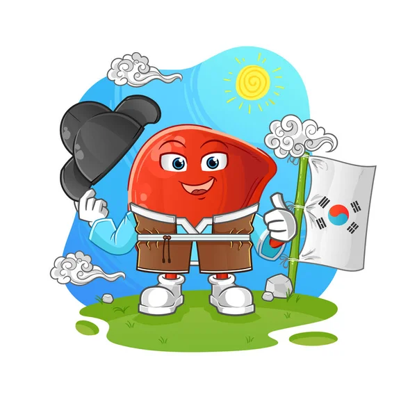 Liver Korean Culture Vector Cartoon Character — Stok Vektör