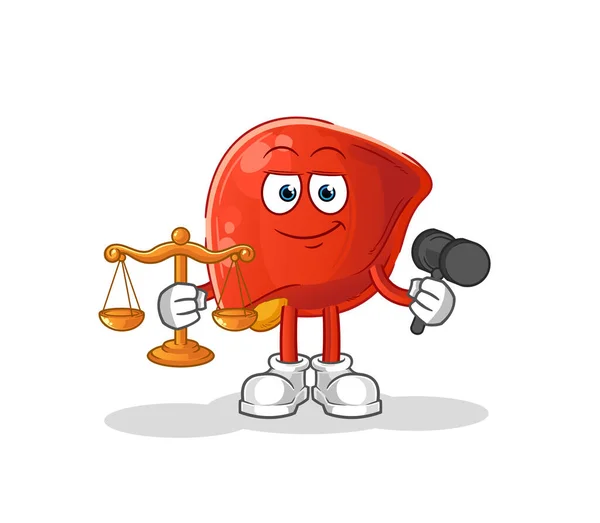 Liver Lawyer Cartoon Cartoon Mascot Vector — Vector de stock