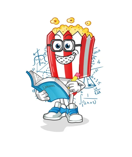 Kreskówkowy Maniak Popcornu Wektor Maskotki Kreskówki — Wektor stockowy
