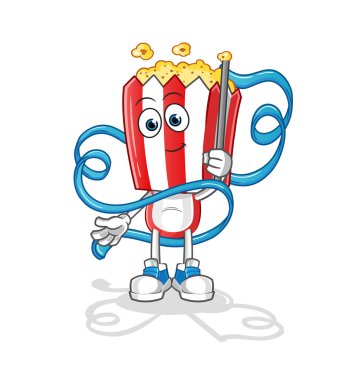 popcorn head cartoon Rhythmic Gymnastics mascot. cartoon vector