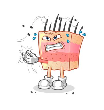 skin structure swat fly character. cartoon mascot vector