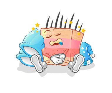 skin structure sleeping character. cartoon mascot vector
