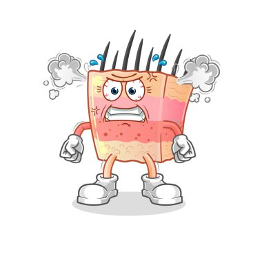 skin structure very angry mascot. cartoon vector