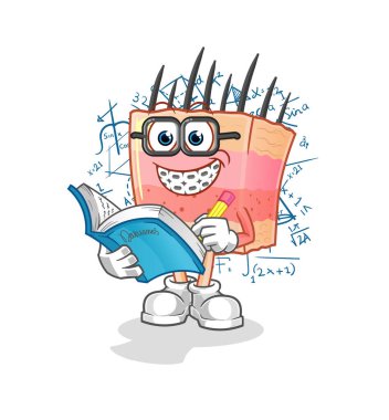 skin structure geek cartoon. cartoon mascot vector