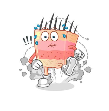 skin structure running illustration. character vector