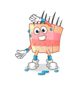 skin structure stretching character. cartoon mascot vector