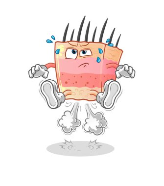skin structure fart jumping illustration. character vector