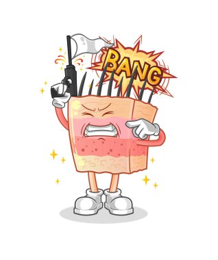 skin structure warning shot mascot. cartoon vector