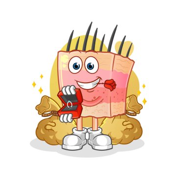 skin structure propose with ring. cartoon mascot vector