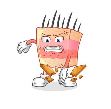 skin structure karate mascot. cartoon vector