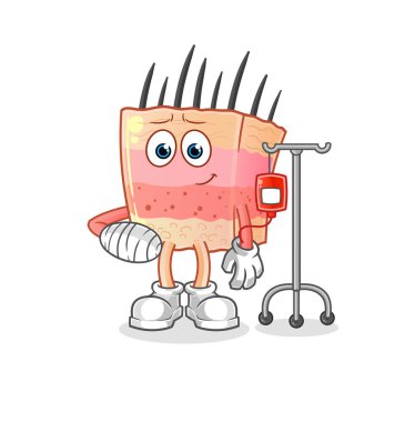 skin structure sick in IV illustration. character vector