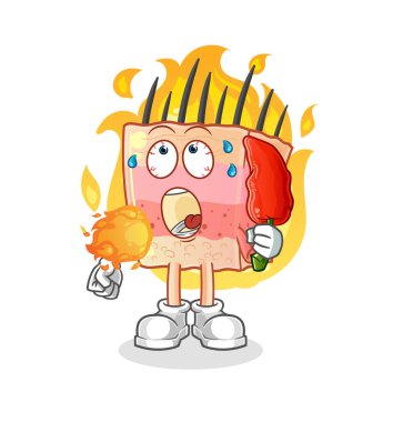 skin structure eat hot chilie mascot. cartoon vector