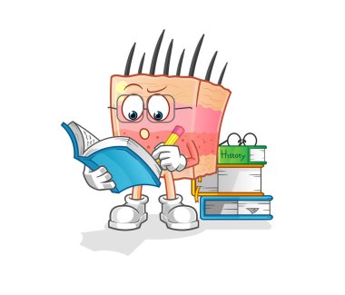 skin structure studying mascot. cartoon vector