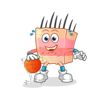 skin structure dribble basketball character. cartoon mascot vector