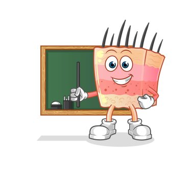 skin structure teacher vector. cartoon character