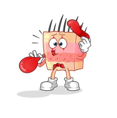 skin structure pantomime blowing balloon. cartoon mascot vector