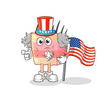 skin structure uncle sam character. cartoon mascot vector