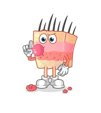 skin structure chewing gum vector. cartoon character