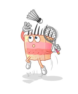 skin structure smash at badminton cartoon. cartoon mascot vector