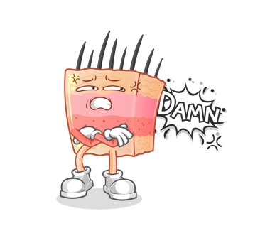 skin structure very pissed off illustration. character vector