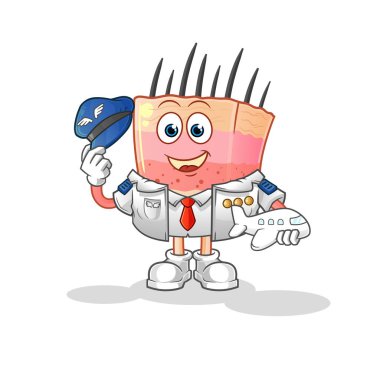 skin structure pilot mascot. cartoon vector