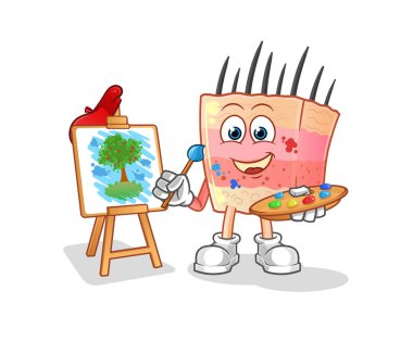 skin structure artist mascot. cartoon vector