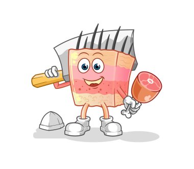 skin structure Butcher illustration. character vector