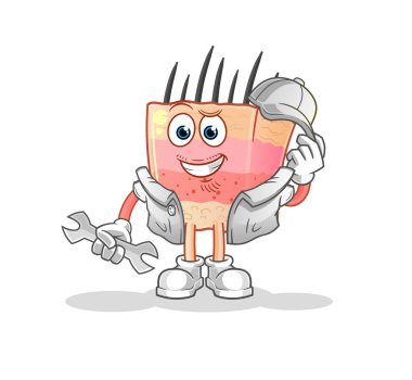 skin structure mechanic cartoon. cartoon mascot vector