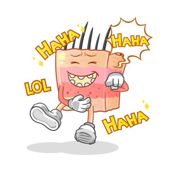 skin structure Laugh Out Loud character. cartoon mascot vector