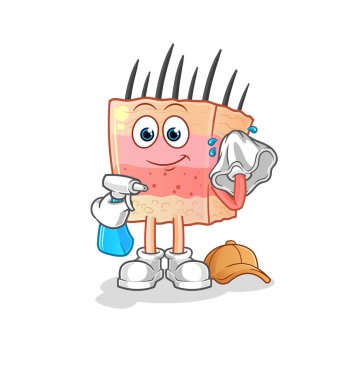 skin structure cleaner vector. cartoon character