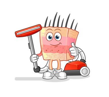 skin structure clean with a vacuum . character vector