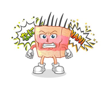 skin structure anime angry vector. cartoon character