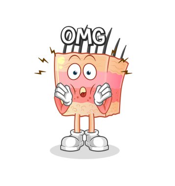 skin structure Oh my God vector. cartoon character