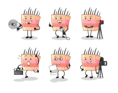 skin structure entertainment group character. cartoon mascot vector