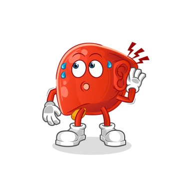 liver eavesdropping vector. cartoon character