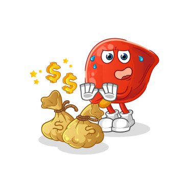 liver refuse money illustration. character vector