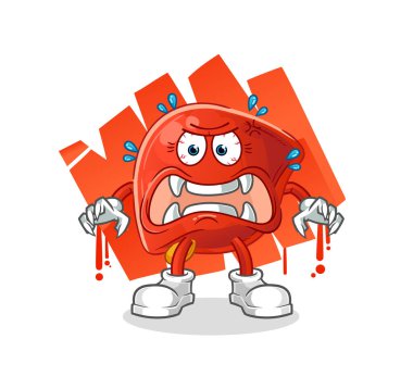 liver monster vector. cartoon character