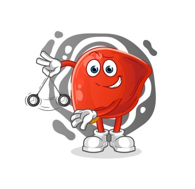 liver hypnotizing cartoon. cartoon mascot vector