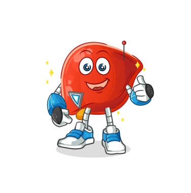 liver robot character. cartoon mascot vector