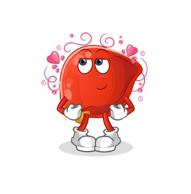 liver shy vector. cartoon character