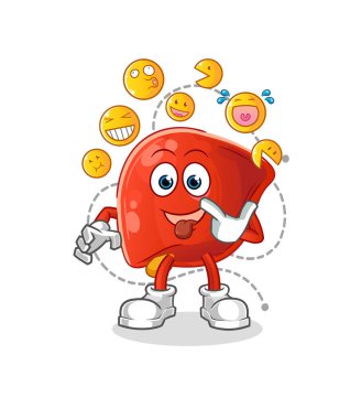 liver laugh and mock character. cartoon mascot vector