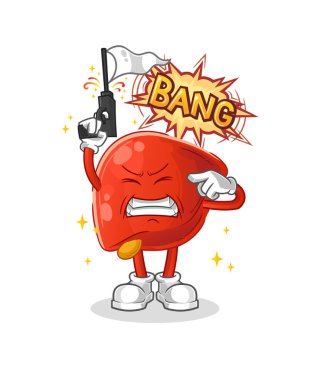 liver warning shot mascot. cartoon vector