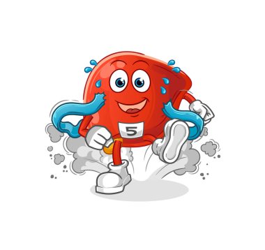 liver runner character. cartoon mascot vector