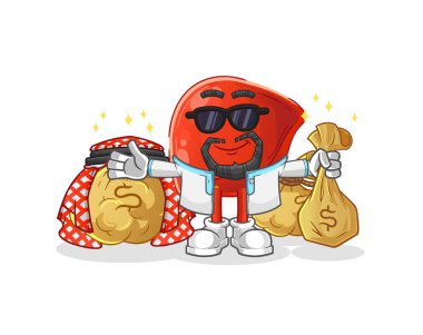 liver rich arabian mascot. cartoon vector