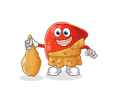 liver ancient cartoon. cartoon mascot vector